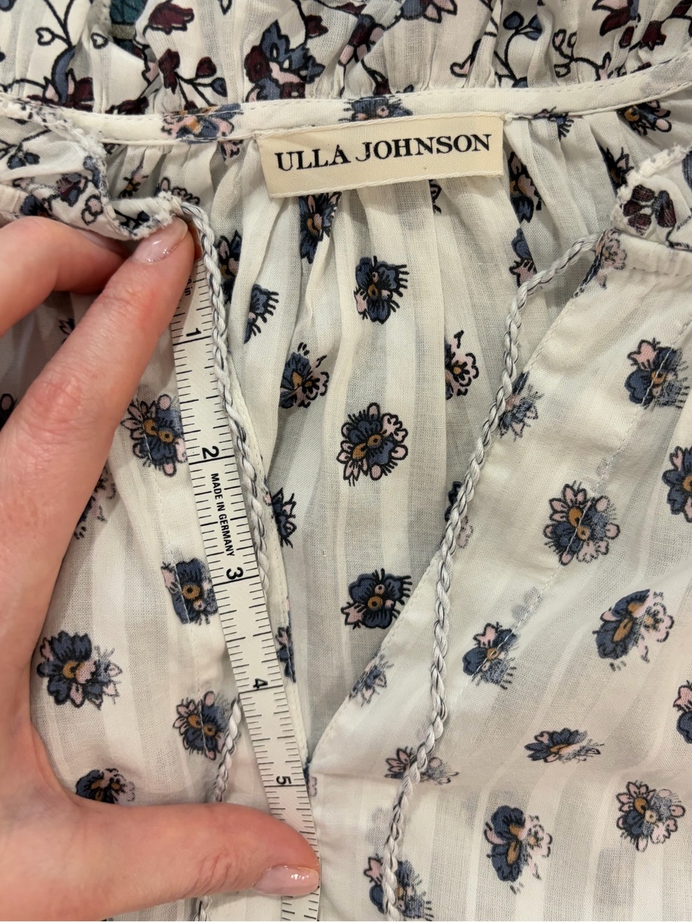 Ulla Johnson cotton Kati Ruffle Ivory Floral Peasant Blouse - Picture 8 of 15
